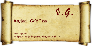 Vajai Géza névjegykártya